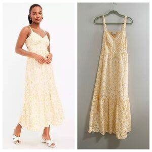 LOFT Orange and White Eyelet Open Maxi Dress Size 8